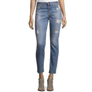 Rag & Bone Dre Distressed Atwater Ankle Low Rise Jeans Sz 28